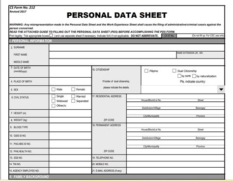 armee pds|PDS Form Personal Data Sheet Download (PDF and Excel).